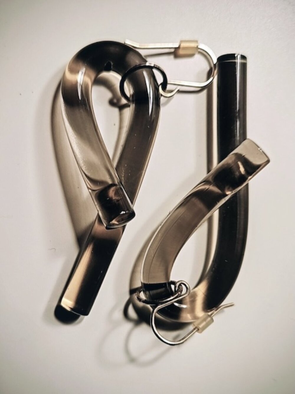 Lucite & Sterling Silver Loop Earring in Smoke by Corey Moranis